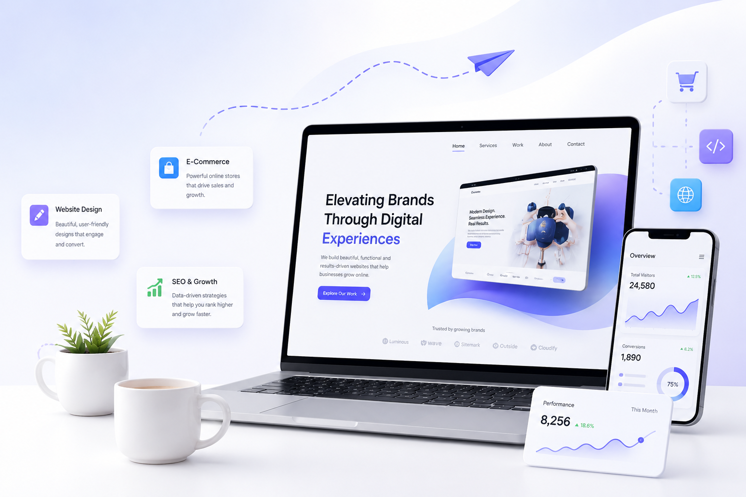 Websites, mobile apps and dashboards designed by OJB Digital